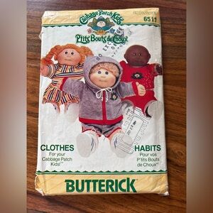 BUNDLE & SAVE: BUTTERICK Pattern 6511 - Cabbage Patch Clothes / Track Suit